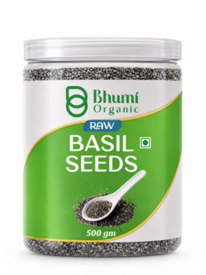 Bhumi Organic Basil Seeds (Sabja) 1 KG | Natural Coolant & Rich in Fiber