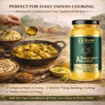 Desi Cow A2 Bilona Ghee Made from Curd | 1 LTR | Traditional Wooden Churned (12 month)