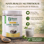 Bhumi Organic Basil Seeds (Sabja) 500g | Natural Coolant & Rich in Fiber