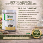Bhumi Organic Basil Seeds (Sabja) 500g | Natural Coolant & Rich in Fiber