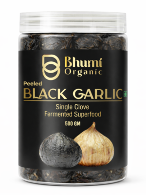 Bhumi Organic Black Garlic Fermented Single Clove | 500g | Aged Himalayan Superfood