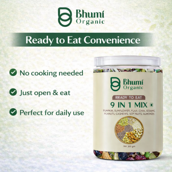 Bhumi Organic 9 in 1 Snack Mix – Nuts & Seeds Mix (300g)