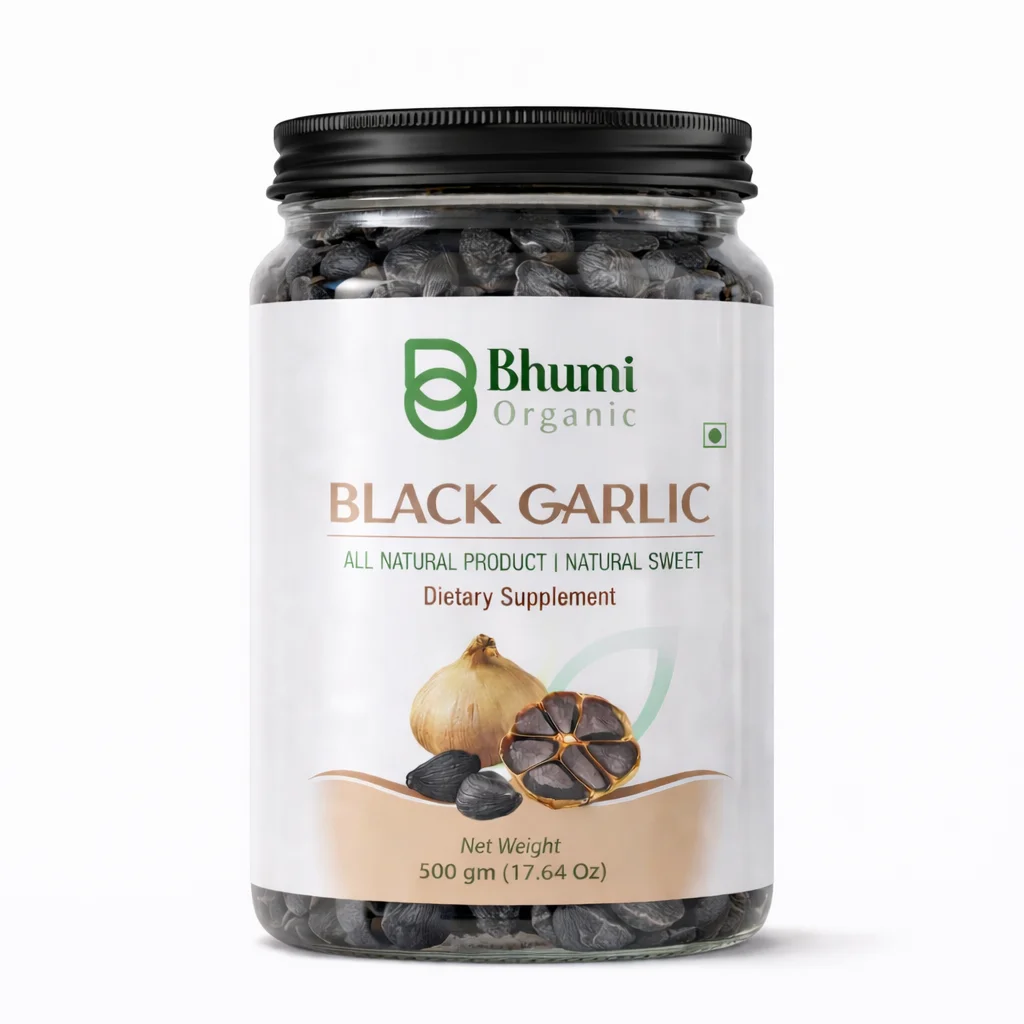 Bhumi Organic Fermented Black Garlic | 500g | Aged Superfood for Heart & Immunity