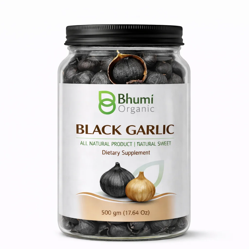 Bhumi Organic Black Garlic Fermented Single Clove | 500g | Aged Himalayan Superfood