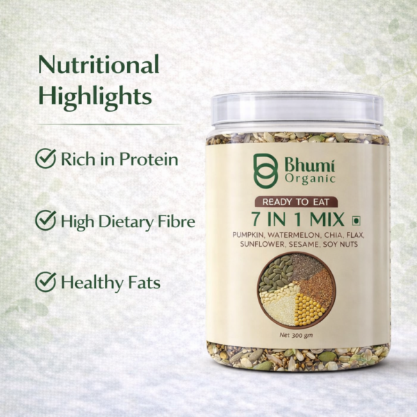 Bhumi Organic 7 in 1 Seeds Mix – Roasted Edible Seeds (300g)