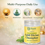 Bhumi Organic Natural Bhimseni Gold Divine Camphor with Tulsi & Ajwain Oil – 250 g