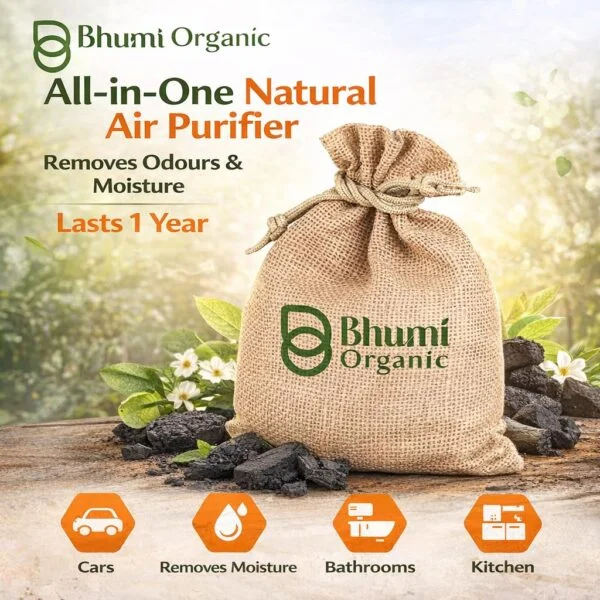 Air Purifier Bag 100g (Pack of 4) with Activated Carbon – Natural Odor & Moisture Absorber for Car, Bathroom, Wardrobe & Office | Removes Bad Smell & Pollutants | Reusable Air Freshener