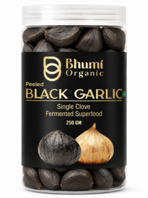Bhumi Organic Black Garlic Fermented Single Clove | 250 GM | Aged Himalayan Superfood