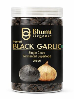 Bhumi Organic Black Garlic Fermented Single Clove | 250 GM | Aged Himalayan Superfood